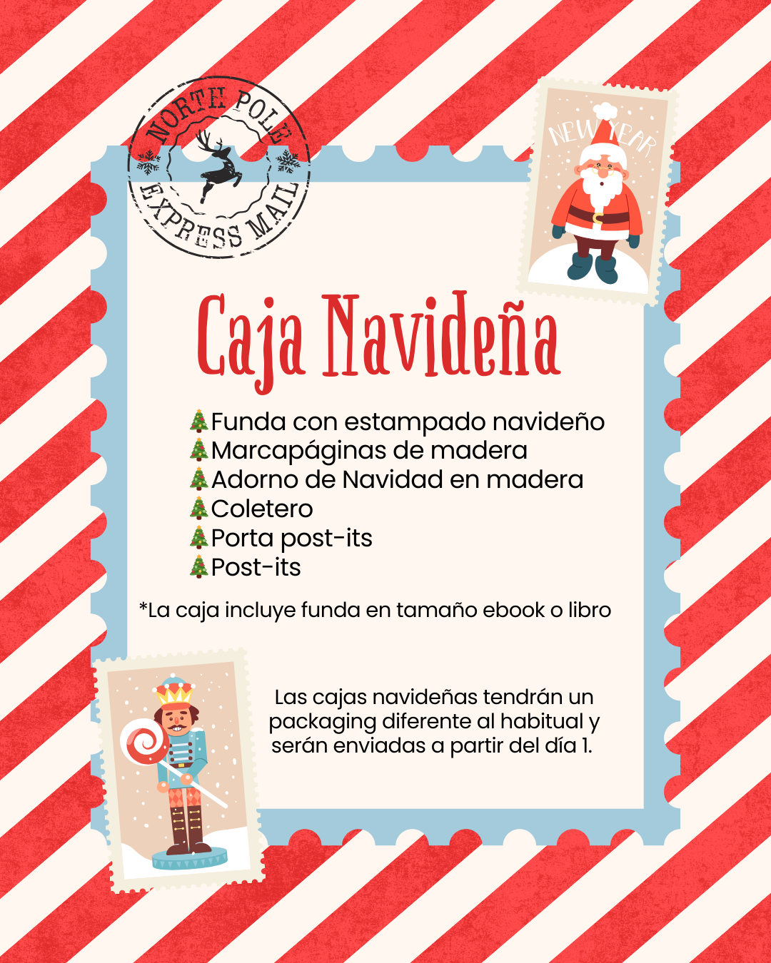 Caja Navideña – Con funda de tela para Ebook