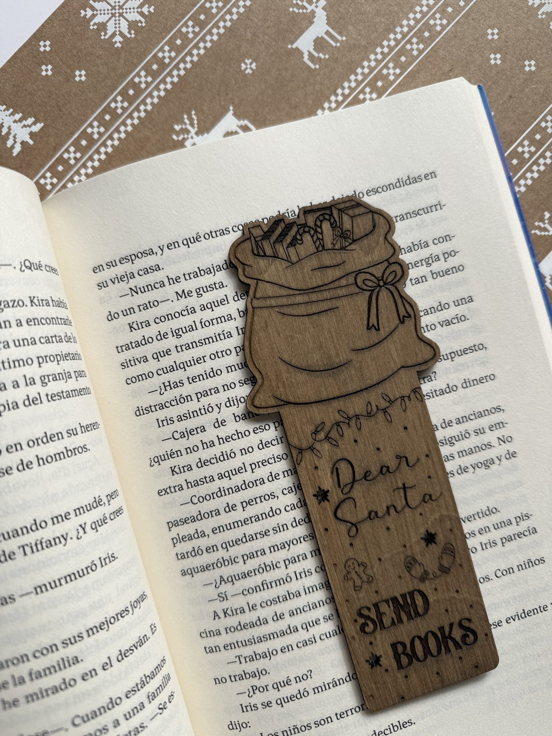 Marcapáginas Madera Navideño - Imagen 3